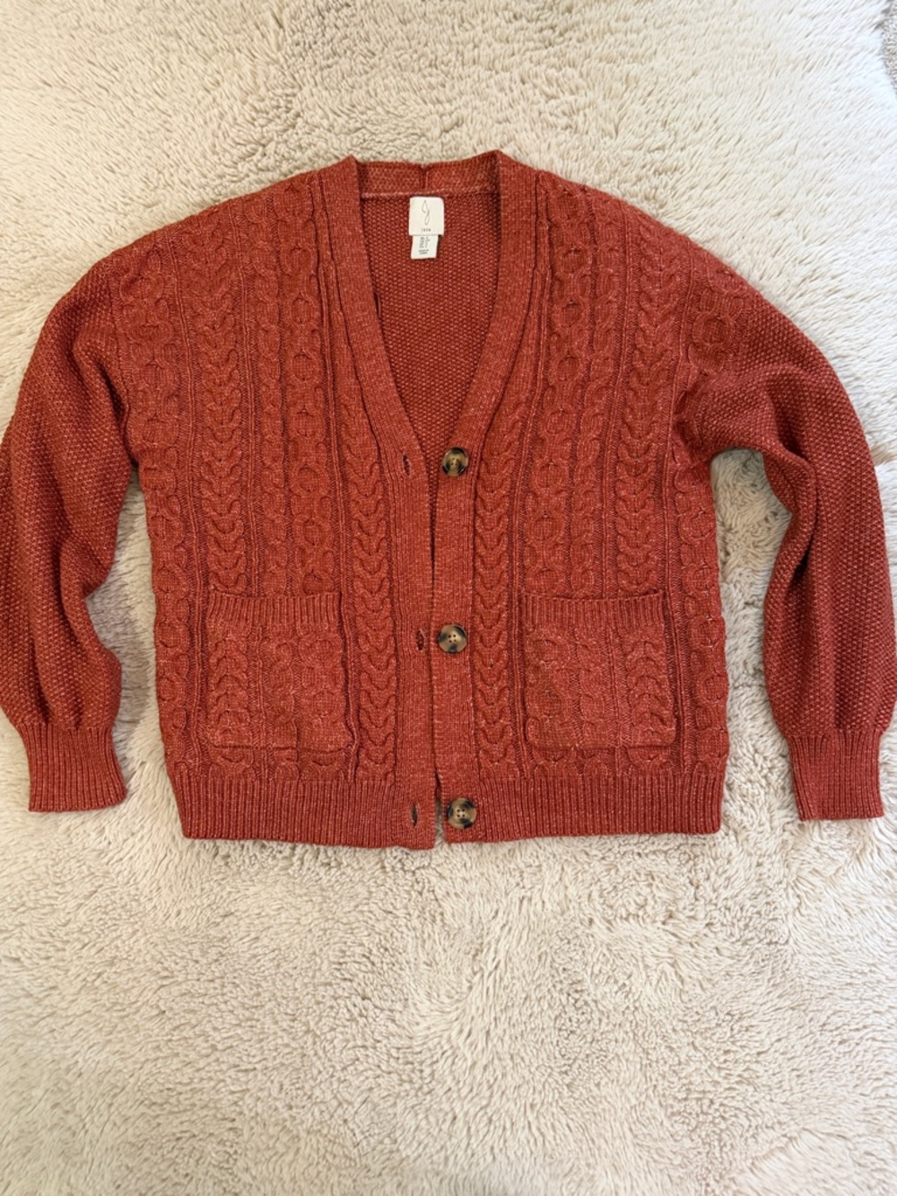 Cable-Knit Button Cardigan Sweater - Women